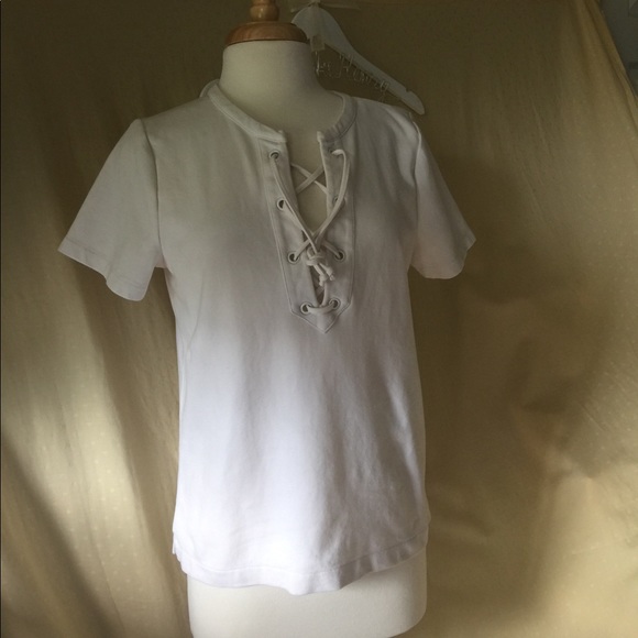 AUTH J.CREW SZ SM CREAM DRAW STRING SHORT SLEEVES - Picture 5 of 5